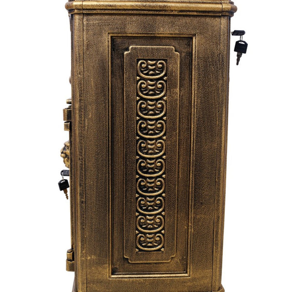English Elm Mailboxs Cast Aluminum Floor Postbox Roman Column Statue Garden Rainproof Large Capacity Copper W465P230047