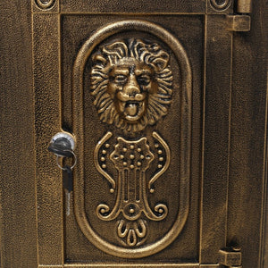 English Elm Mailboxs Cast Aluminum Floor Postbox Roman Column Statue Garden Rainproof Large Capacity Copper W465P230047