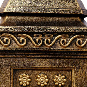 English Elm Mailboxs Cast Aluminum Floor Postbox Roman Column Statue Garden Rainproof Large Capacity Copper W465P230047