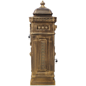 English Elm Mailboxs Cast Aluminum Floor Postbox Roman Column Statue Garden Rainproof Large Capacity Copper W465P230047