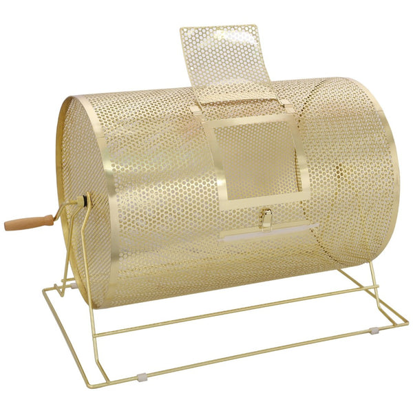 English Elm Raffle Drum Brass Plated Steel Cage Holds 10000 Tickets Wooden Handle Drawing Wheel W465P234498