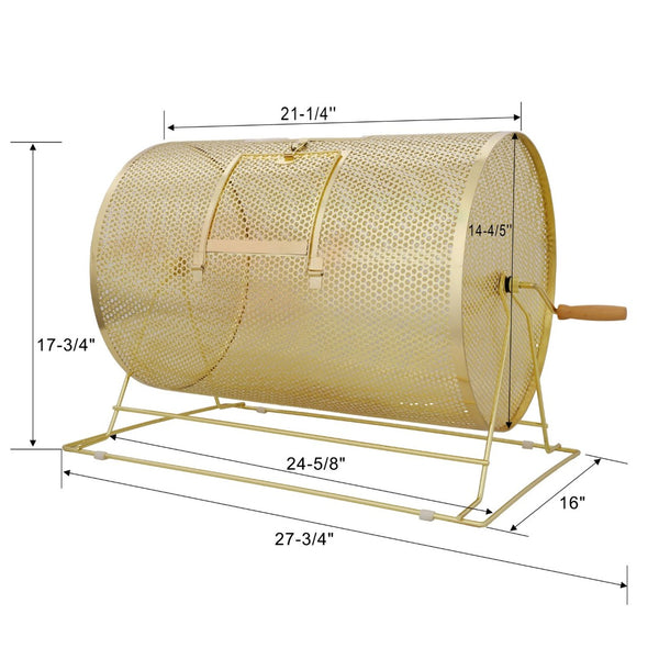 English Elm Raffle Drum Brass Plated Steel Cage Holds 10000 Tickets Wooden Handle Drawing Wheel W465P234498