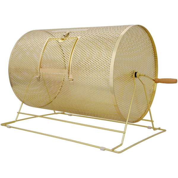 English Elm Raffle Drum Brass Plated Steel Cage Holds 10000 Tickets Wooden Handle Drawing Wheel W465P234498