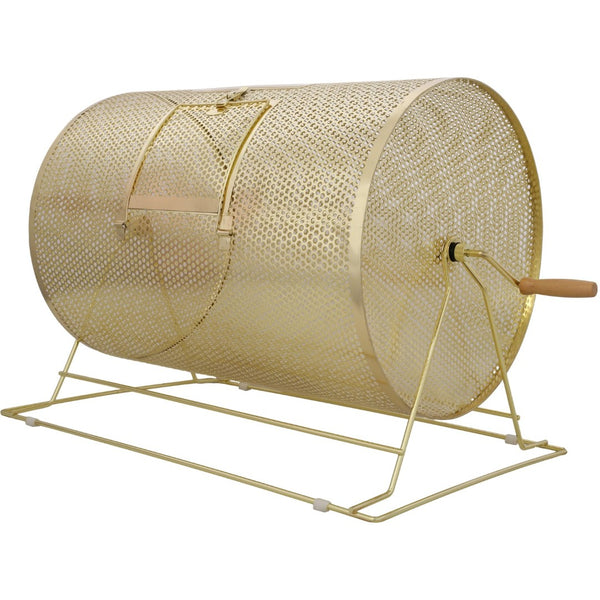 English Elm Raffle Drum Brass Plated Steel Cage Holds 10000 Tickets Wooden Handle Drawing Wheel W465P234498