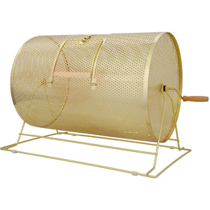 English Elm Raffle Drum Brass Plated Steel Cage Holds 10000 Tickets Wooden Handle Drawing Wheel W465P234498