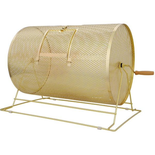 English Elm Raffle Drum Brass Plated Steel Cage Holds 10000 Tickets Wooden Handle Drawing Wheel W465P234498