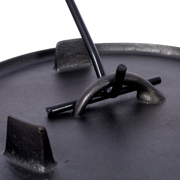 English Elm Pre-Seasoned Cast Iron 12 Quart Dutch Oven Campfire Deep Pot with Convertible Skillet Lid W465P236474
