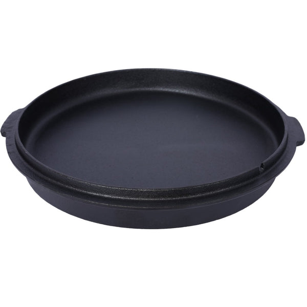 English Elm Pre-Seasoned Cast Iron 12 Quart Dutch Oven Campfire Deep Pot with Convertible Skillet Lid W465P236474