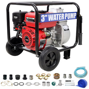 English Elm Gas Powered Water Pump 7HP 212Cc Four Stroke 264 GPM Flood Control Kit W465P236914