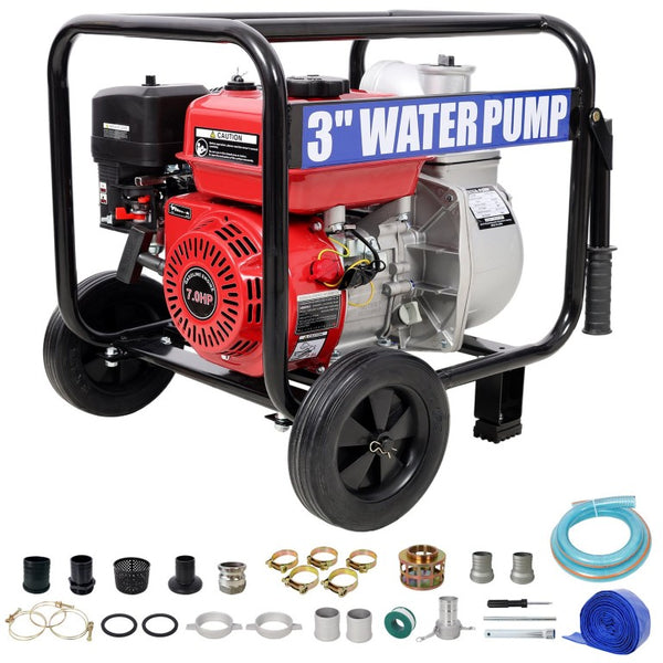 English Elm Gas Powered Water Pump 7HP 212Cc Four Stroke 264 GPM Flood Control Kit W465P236914