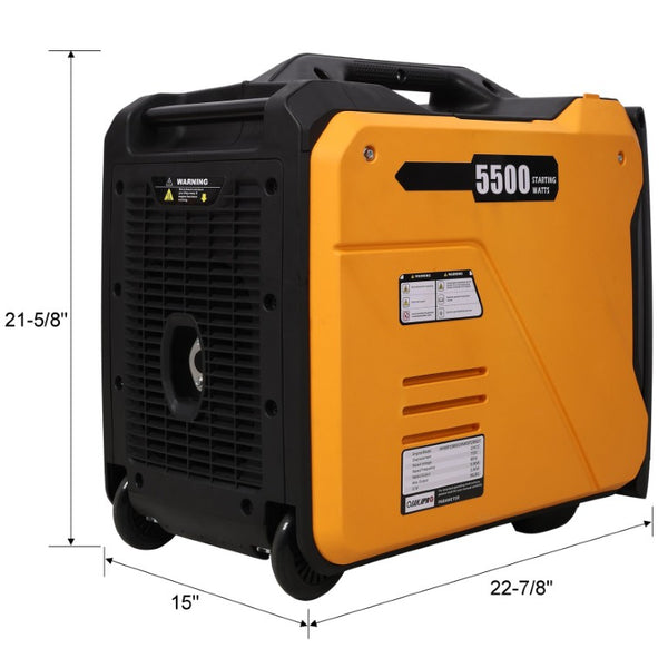 English Elm Super Quiet 5500W Inverter Generator Portable with Remote Electric and Recoil Start W465P236920