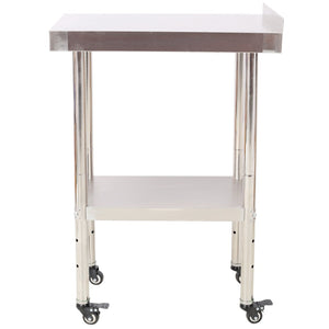 English Elm Stainless Steel Commercial Prep Table Heavy Duty Worktable with Casters and Undershelf W465P237800