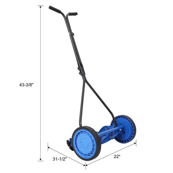English Elm 16in Push Reel Mower Lightweight Manual Scissor Cut for Small Quiet Lawns W465P241323