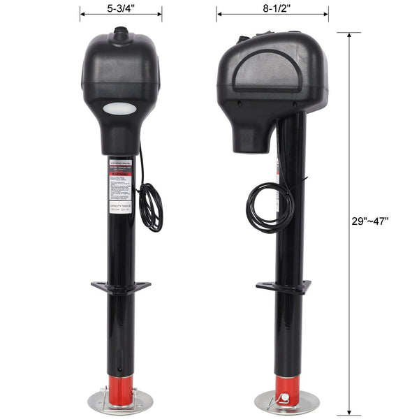 English Elm 3500lbs Electric Tongue Jack 12v Motorized Rv Trailer Lift with Waterproof Cover W465P252538