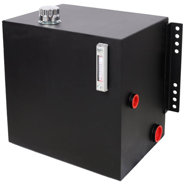 English Elm 25 Gallon Heavy Duty Steel Hydraulic Reservoir Vertical Mount with Temp Gauge Sight Glass W465P252539