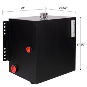 English Elm 25 Gallon Heavy Duty Steel Hydraulic Reservoir Vertical Mount with Temp Gauge Sight Glass W465P252539