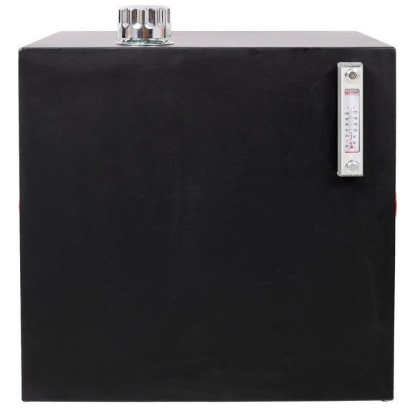 English Elm 25 Gallon Heavy Duty Steel Hydraulic Reservoir Vertical Mount with Temp Gauge Sight Glass W465P252539