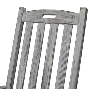 English Elm Wooden High Back Fir Porch Rocker with Wide Contoured Seat for Indoor Outdoor Use Light Gray W465P255394