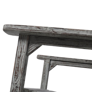 English Elm Wooden High Back Fir Porch Rocker with Wide Contoured Seat for Indoor Outdoor Use Light Gray W465P255394