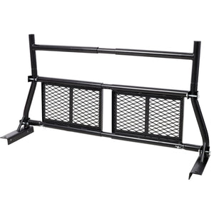 English Elm Pickup Truck Headache Rack Adjustable Steel Mesh Cab Window Guard Matte Black W465P262031