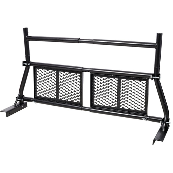 English Elm Pickup Truck Headache Rack Adjustable Steel Mesh Cab Window Guard Matte Black W465P262031