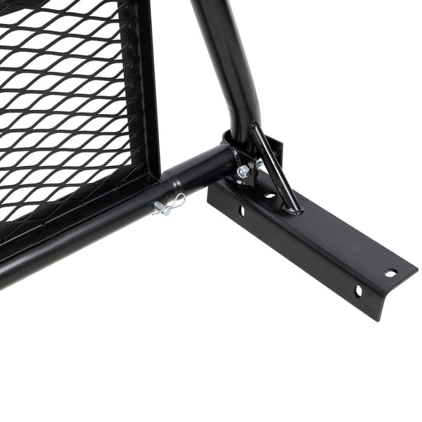 English Elm Pickup Truck Headache Rack Adjustable Steel Mesh Cab Window Guard Matte Black W465P262031