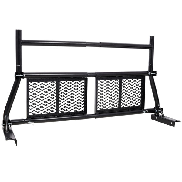 English Elm Pickup Truck Headache Rack Adjustable Steel Mesh Cab Window Guard Matte Black W465P262031