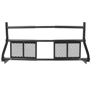 English Elm Pickup Truck Headache Rack Adjustable Steel Mesh Cab Window Guard Matte Black W465P262031