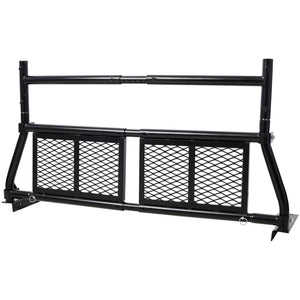 English Elm Pickup Truck Headache Rack Adjustable Steel Mesh Cab Window Guard Matte Black W465P262031