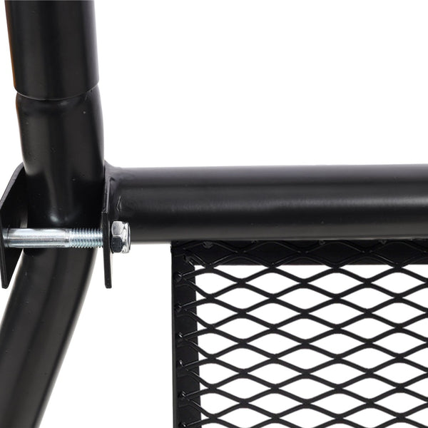 English Elm Pickup Truck Headache Rack Adjustable Steel Mesh Cab Window Guard Matte Black W465P262031