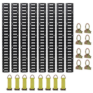 English Elm 4ft Steel E Track Rail System 8 Pack Heavy Duty Cargo Control for Vans Trailers Garages W465P262570