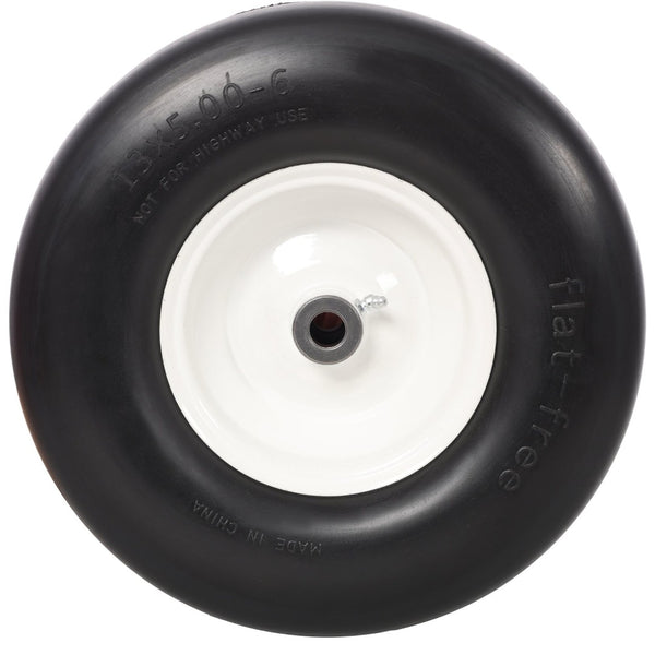 English Elm 2pcs Flat Free Polyurethane Foam Lawn Mower Tires 13x5x6 Zero Turn Ready W465P266297
