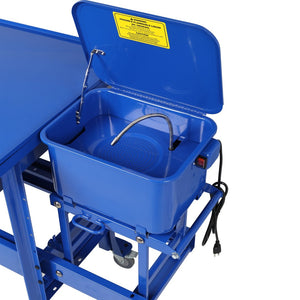 English Elm Premium Steel Mobile Parts Washer Worktable with 3.5 Gallon Basin and Storage Drawer W465P266867