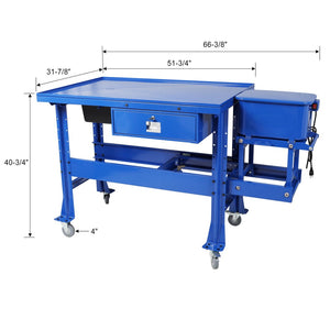 English Elm Premium Steel Mobile Parts Washer Worktable with 3.5 Gallon Basin and Storage Drawer W465P266867
