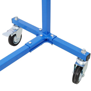English Elm Adjustable Steel Rolling Paint Rack with 6 Hooks for Auto Body Shop Drying Work W465P266869