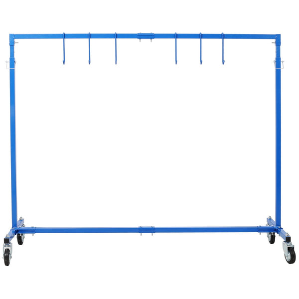 English Elm Adjustable Steel Rolling Paint Rack with 6 Hooks for Auto Body Shop Drying Work W465P266869