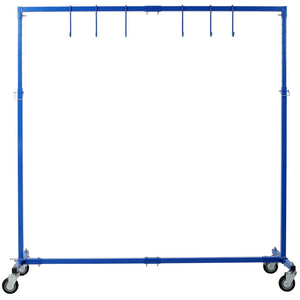 English Elm Adjustable Steel Rolling Paint Rack with 6 Hooks for Auto Body Shop Drying Work W465P266869