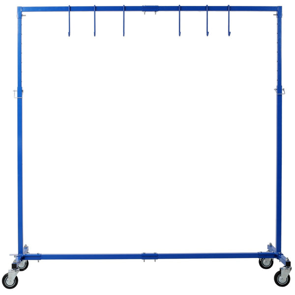 English Elm Adjustable Steel Rolling Paint Rack with 6 Hooks for Auto Body Shop Drying Work W465P266869