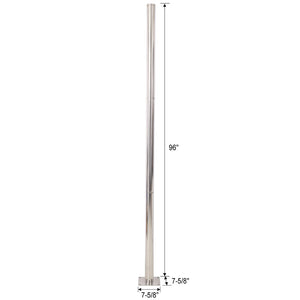 English Elm 8Ft Stainless Steel Shade Sail Pole with Base Plate for Patio Garden Yard Use W465P272032