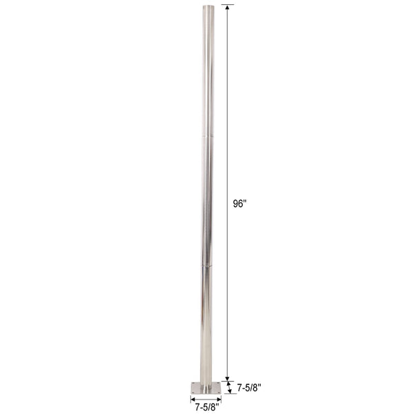 English Elm 8Ft Stainless Steel Shade Sail Pole with Base Plate for Patio Garden Yard Use W465P272032