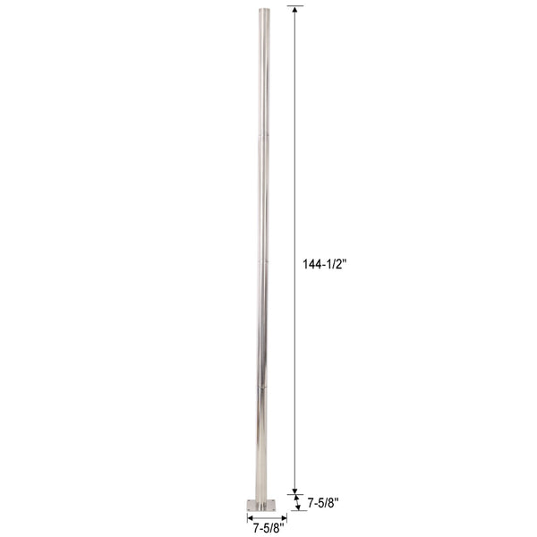 English Elm 12Ft Stainless Steel Shade Sail Pole with Base Plate for Outdoor Patio Garden Use W465P272035