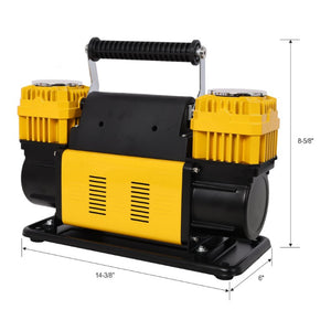 English Elm 12V Dual Cylinder Portable Air Compressor 150 PSI Fast Tire Inflator for Trucks RVs W465P272037