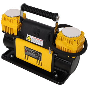 English Elm 12V Dual Cylinder Portable Air Compressor 150 PSI Fast Tire Inflator for Trucks RVs W465P272037