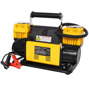 English Elm 12V Dual Cylinder Portable Air Compressor 150 PSI Fast Tire Inflator for Trucks RVs W465P272037