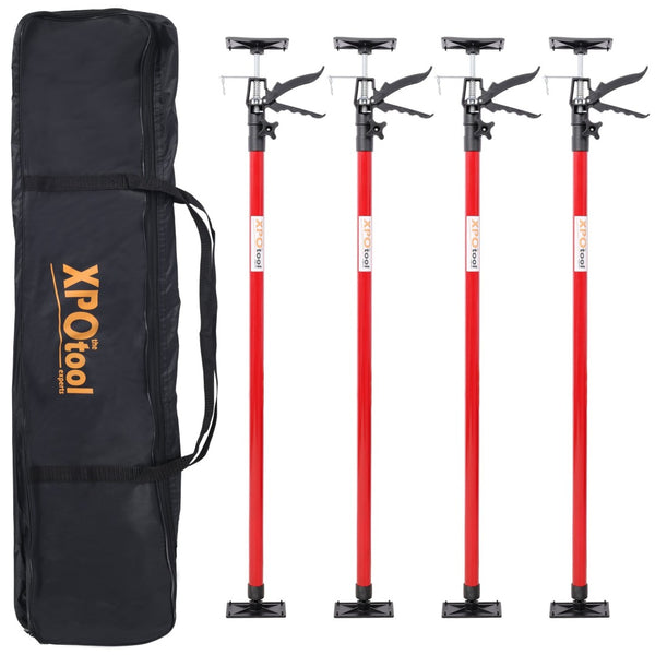 English Elm 4 Pack Heavy Duty Steel Adjustable Support Poles for Cabinet Drywall Solo Install Black+Red W465P279902