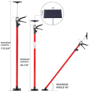 English Elm 4 Pack Heavy Duty Steel Adjustable Support Poles for Cabinet Drywall Solo Install Black+Red W465P279902
