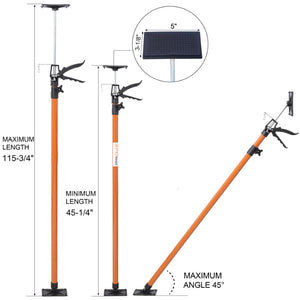 English Elm 4 Pack Heavy Duty Steel Adjustable Support Poles for Cabinet Drywall Solo Install Black+Brown W465P279909