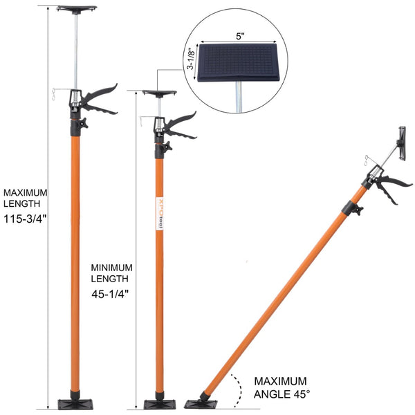 English Elm 4 Pack Heavy Duty Steel Adjustable Support Poles for Cabinet Drywall Solo Install Black+Brown W465P279909
