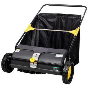 English Elm Hand Push Lawn Sweeper with 26 Inch Wide Path and 7 Cu Ft Bag for Yard Cleanup W465P283140