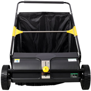 English Elm Hand Push Lawn Sweeper with 26 Inch Wide Path and 7 Cu Ft Bag for Yard Cleanup W465P283140